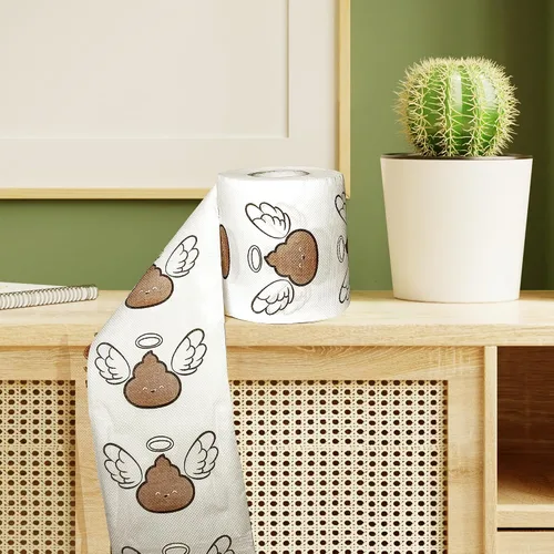 Vista 8 de Poop - Decoraciones de feliz cumpleaños para mujeres, hombres, ella, él, 3 capas, 150 hojas, rollo de papel higiénico novedoso, papel higiénico