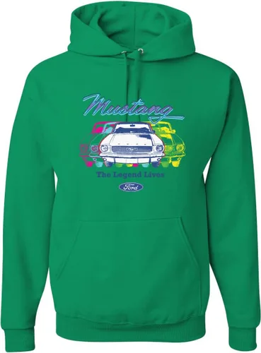 Vista 22 de Wild Bobby Ford Mustang The Legend Lives - Sudadera con capucha unisex con diseño de coches y camiones