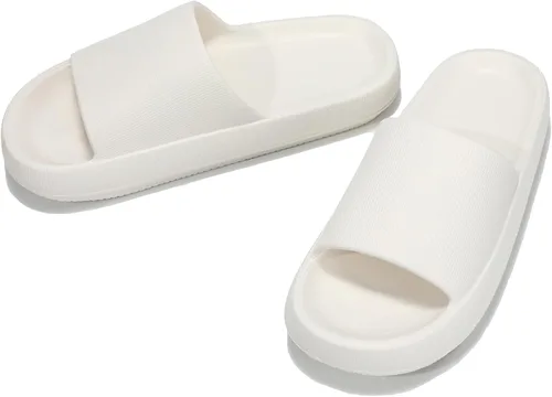 Vista 5 de NIMAZRI Sandalias de nube para mujeres y hombres, pantuflas de almohada cómodas y suaves sandalias acolchadas para ducha con suela gruesa