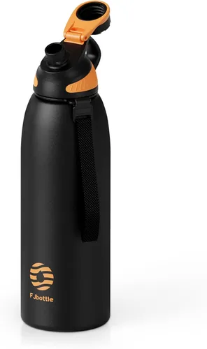 Vista 10 de Fjbottle Botella de agua aislada de acero inoxidable, botellas de agua a prueba de fugas de 32 onzas, vaso reutilizable de hielo, jarra de vacío