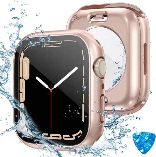 Vista 11 de Tensea - Funda protectora de pantalla impermeable para Apple Watch (2 en 1) para Apple Watch Serie SE 6, 5, 4, accesorios de 40 mm, iWatch protector