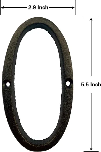 Vista 2 de BetLight Número de casa de hierro fundido de 5.5 pulgadas de alto, números de dirección de casa sólidos, elegante acabado marrón negro, fácil