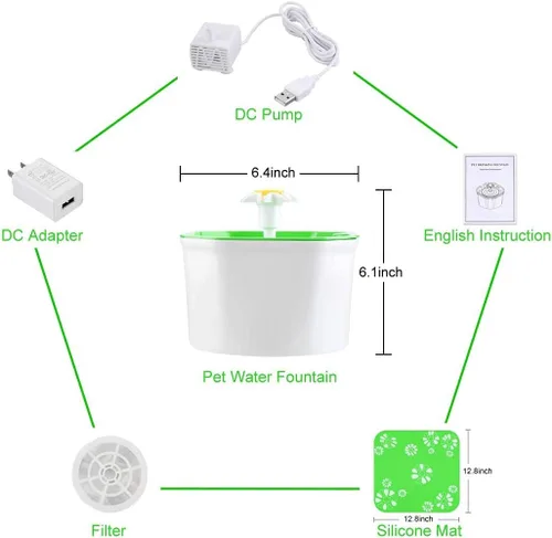 Vista 5 de Fuente de agua para gatos, fuente de agua silenciosa para mascotas, fuente automática para gatos, higiénico saludable, bebedero de agua dulce