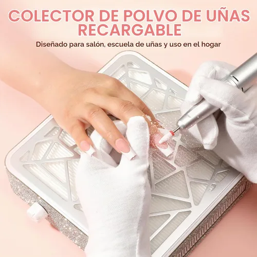 Vista 6 de Colector de polvo de uñas, extractor de vacío inalámbrico de 4000 RPM
