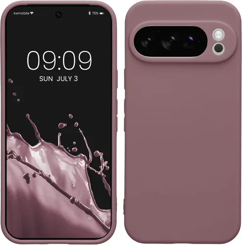 Vista 214 de kwmobile Funda compatible con Google Pixel 9 - Funda protectora delgada de TPU para teléfono - Acabado mate suave - Piedra antigua