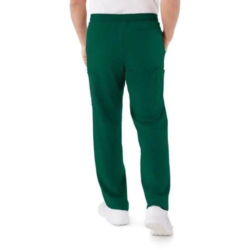 Vista 3 de ave. Pantalón médico Clinton unisex de pierna recta con seis bolsillos en Hunter, talla XXL