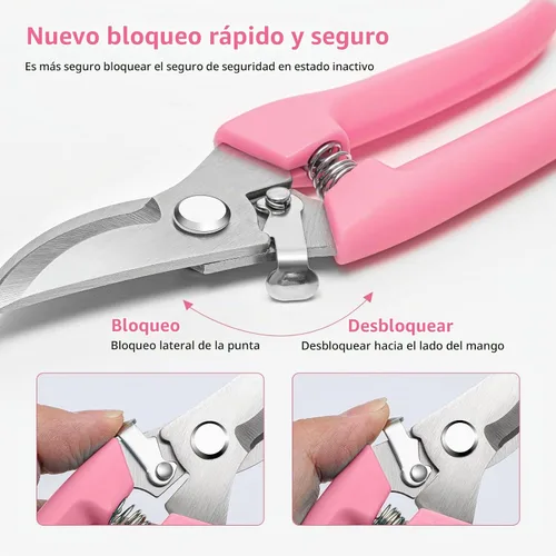 Vista 4 de Flower Scissors, Premium Flower Cutter, Pruning Shears for Gardening-Pink