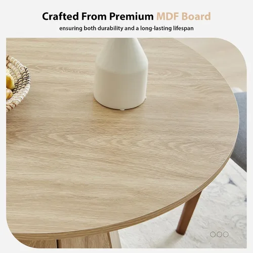 Vista 10 de Mesa de comedor redonda pequeña de 31.5 pulgadas, mesa de cocina moderna para 2 a 4 personas, mesas de comedor redondas de madera de granja con base