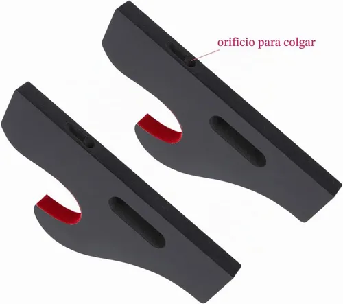 Vista 3 de Soporte de espada Katana de montaje en pared, 1 par de terciopelo acolchado ajustable gancho soporte de exhibición Samurai Sword Hanger sable de luz