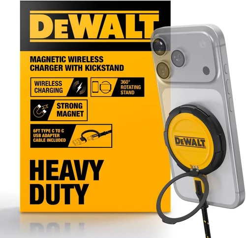 Vista 10 de DEWALT Soporte magnético para teléfono para kit de automóvil, cargador inalámbrico resistente, soporte de ventilación, montaje en tablero, soportes