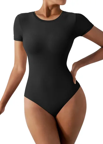Vista 6 de MOOSLOVER Body sin mangas con cuello cuadrado para mujer, con control de abdomen, moldeador de tanga