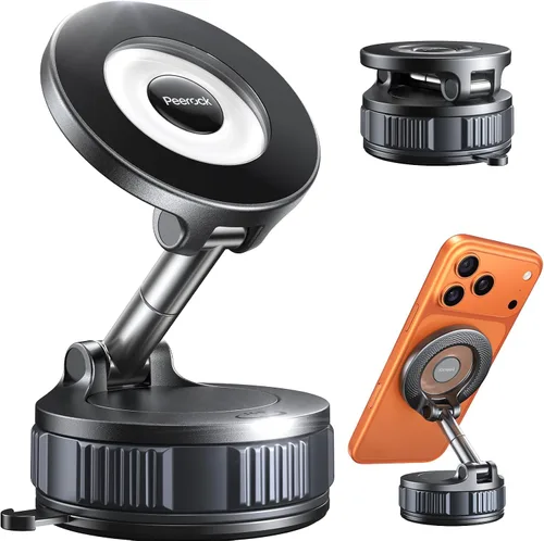 Vista 11 de Soporte de teléfono para automóvil, soporte magnético ajustable de 360° para automóvil, soporte de teléfono plegable con ventosa, soporte