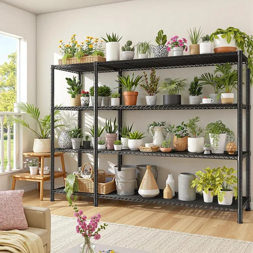 Vista 6 de Romorgniz - Estantes de almacenamiento, 1120 cargas resistentes y en forma de L, para cocina 4 Tier shelf 52.4" W,Waterproof &