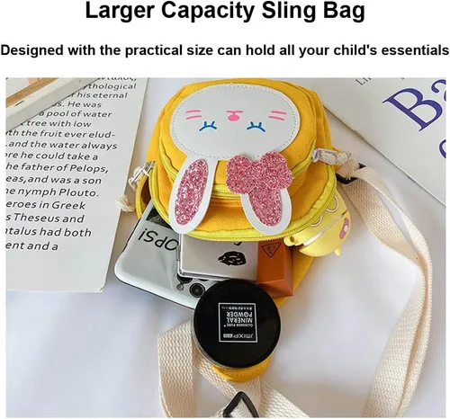 Vista 6 de Sling Bag Bolso de hombro Bolso de pecho, Mochila pequeña Bolsa de eslinga, Bolso Kawaii Mochila Kawaii Mochila Mochila Sling, Conejito rosado