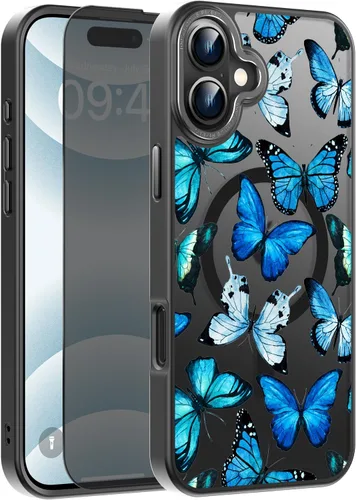 Vista 68 de Goodon para iPhone 15 Pro Max con protector de pantalla de privacidad, compatible con Magsafe, funda translúcida mate a prueba de golpes - Linda