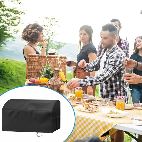 Vista 8 de Cubierta de Parrilla para Parrilla Hibachi, Cubierta de Parrilla de Mesa Pequeña Impermeable para Exteriores de Servicio Pesado, Cubierta
