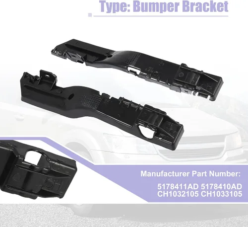 Vista 3 de Unifizz 5178411AD 5178410AD 1 par de soporte de parachoques delantero izquierdo y derecho para Dodge Journey 2009-2017