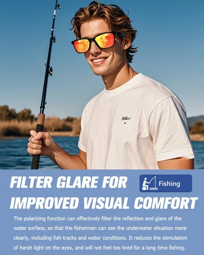 Vista 6 de Xmenha Lentes de sol inalámbricos Bluetooth para hombres y mujeres, polarizados, lentes de sol inteligentes, auriculares de audio Bluetooth