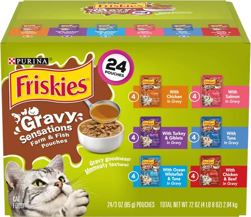 Vista 14 de Purina Friskies - Paté de comida húmeda para gatos, cena de salmón en paté (paquete de 24) latas de 5.5 onzas