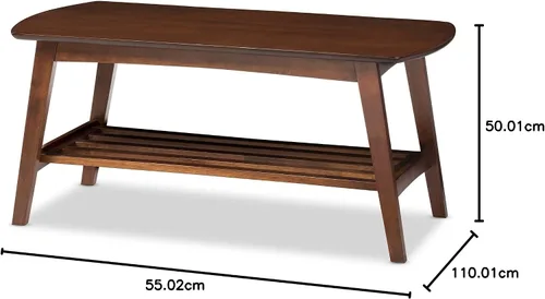 Vista 5 de Baxton Studio Sacramento Mid-Century - Mesa de centro moderna de estilo escandinavo, nogal oscuro