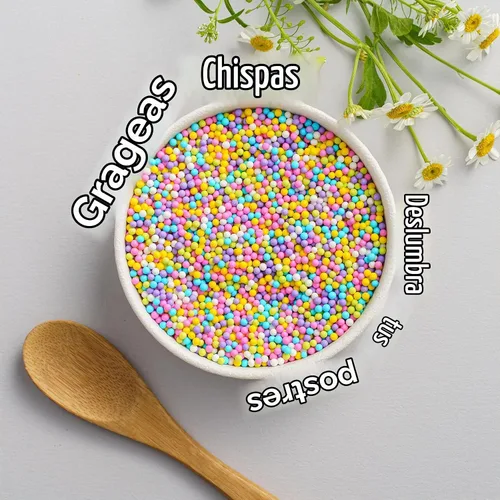 Vista 4 de Pastel Nonpareils Sprinkles, Sujoygar 4oz Edible Colored Cake Sprinkles Double-opening Design, 2mm Edible Dot Sprinkles for Cupcake Toppers Baking