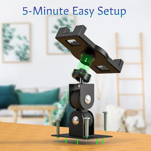 Vista 6 de Soporte de pared para iPad, soporte de pared para tableta, soporte giratorio ajustable de 360 ° 180° Horizontal/Vertical Tilt Arm, Compatible with