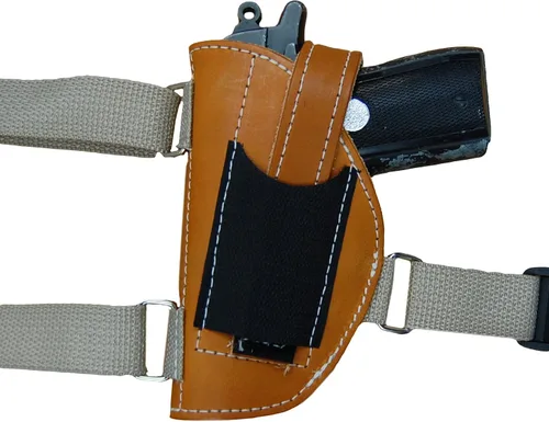 Vista 5 de Barsony - Funda de hombro de cuero marrón para mini-bolsillo 22 25 .380 pistolas