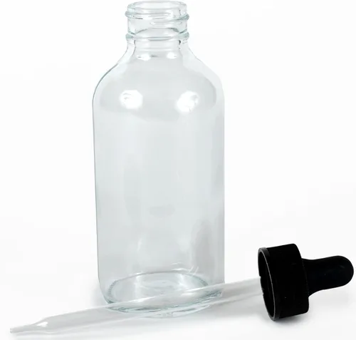 Vista 6 de Vivaplex, Botellas de vidrio transparentes de 4 onzas, con cuentagotas de vidrio - Paquete de 2