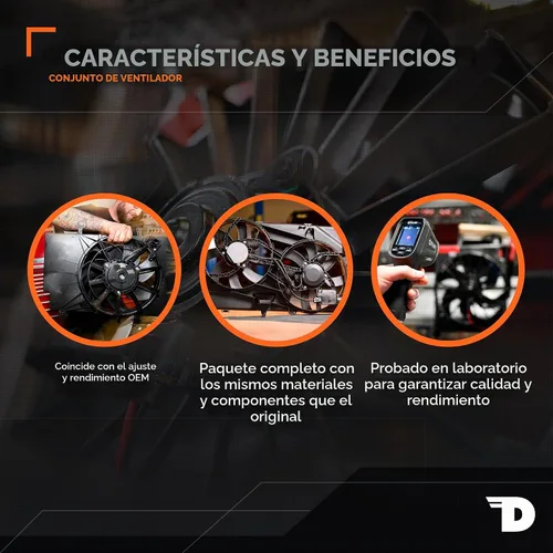 Vista 3 de Dorman Conjunto de ventilador de refrigeración del motor 620-531 compatible con modelos seleccionados de Toyota Compatible con modelos Toyota