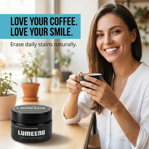 Vista 7 de Lumeeno Blanqueamiento dental de carbón activado orgánico natural para dientes y encías sensibles - Blanquea, limpia y desintoxicante - Vegano - Sin