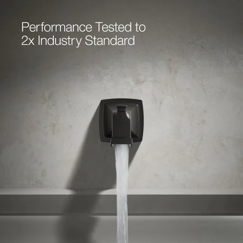 Vista 4 de KOHLER 27406-BL Riff - Boquilla de baño para montaje en pared con desviador y conexión deslizante, grifo de bañera, color negro mate