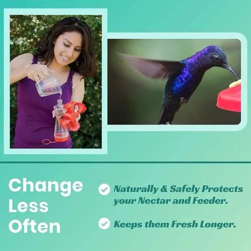 Vista 3 de Nectar Defender - Extensor de néctar de colibrí que prolonga la vida útil del néctar para comederos de colibríes, seguro para pájaros y natural