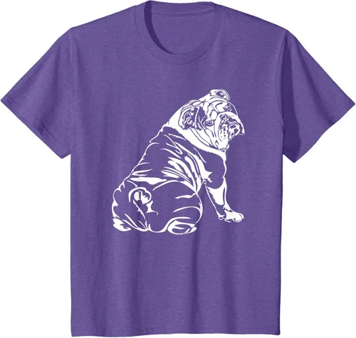 Vista 41 de Gracioso Bulldog Inglés playera perro Hund playera regalo, Azul (Heather blue)