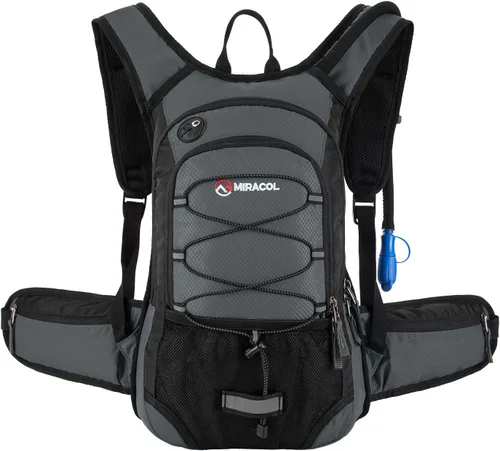 Vista 7 de Mochila de hidratación para senderismo con bolsa de agua - Miracol Bolsa de agua aislada con vejiga de 2L