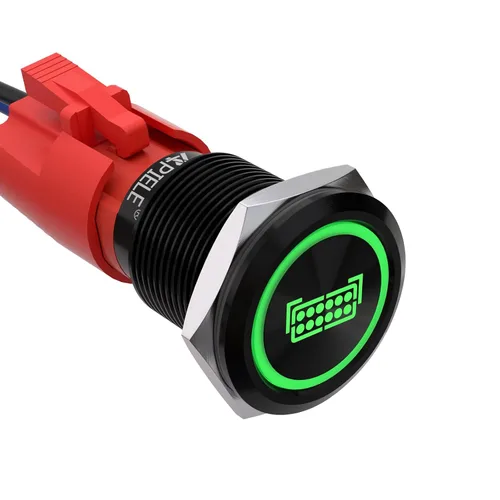 Vista 14 de APIELE Interruptor de botón de presión para barra de luz LED, encendido/apagado SPST, acero inoxidable, 10A, 12V, 24VDC, precableado, 19mm, 0.74