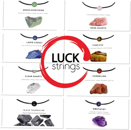 Vista 6 de Luck Strings Gargantilla de cuentas para hombres y mujeres, simple, minimalista, ligera y ajustable