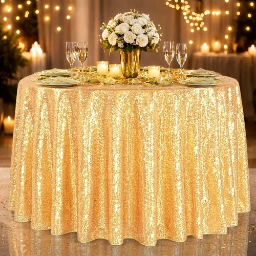 Vista 11 de B-COOL Mantel de lentejuelas con brillo para mesas, color azul bebé, mantel de lentejuelas para decoración de mesas, para bodas, Navidad