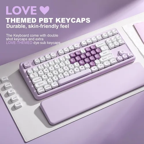 Vista 8 de YUNZII B87 Wireless Mechanical Keyboard,QMK/VIA Programmable,TKL Layout 87 Keys,BT/2.4G/USB-C,Hot Swap Gasket Mount RGB Backlit Gaming with Wrist