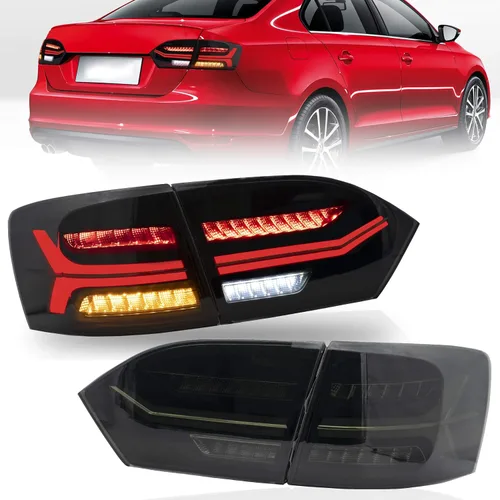 Vista 8 de VLAND Luces traseras aptas para Jetta 6ª generación 2011-2014, Plug-and-play, rojo y blanco