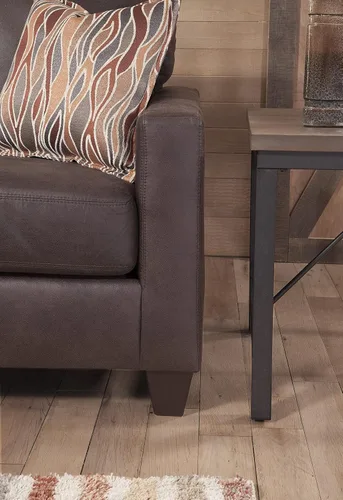 Vista 5 de American Furniture Classics Sofá de dos plazas con brazos cuadrados, marrón