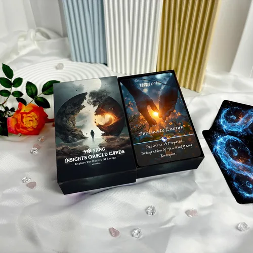 Vista 8 de Yin y Yang Tarjetas de Oráculo, Baraja de Oráculo de Conexión del Karma de 68 Tarjetas, Herramienta de Guía Espiritual para Principiantes