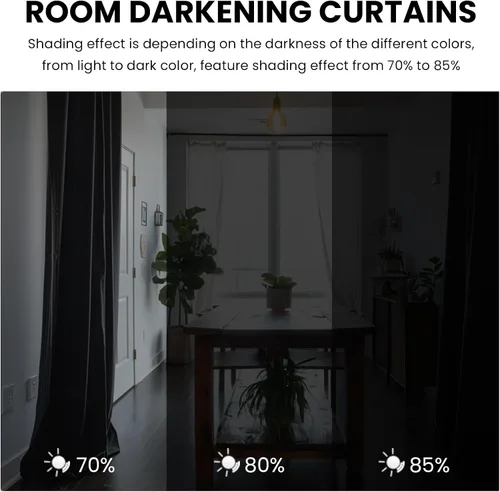 Vista 2 de Dreaming Casa Cortinas de Terciopelo Negro Oscurecedoras para Sala de Estar con Aislamiento Térmico Bolsillo para Varilla Pestaña Trasera Cortina