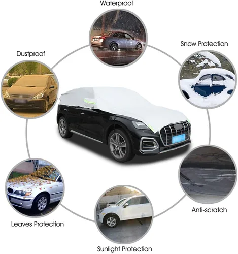 Vista 4 de Se adapta a SUV de 185"-200", cubierta superior de media carrocería impermeable para todo clima, cubiertas de automóvil para exteriores e interiores