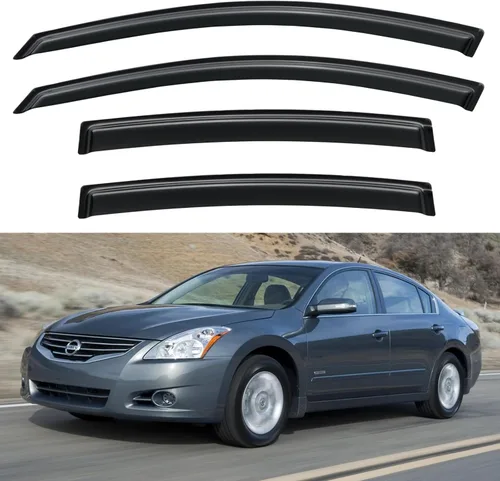 Vista 68 de YQAUTEC - Viseras para ventana, protectores contra la lluvia, compatibles con Subaru WRX 2015-2021, deflectores de viento para ventanas, viseras