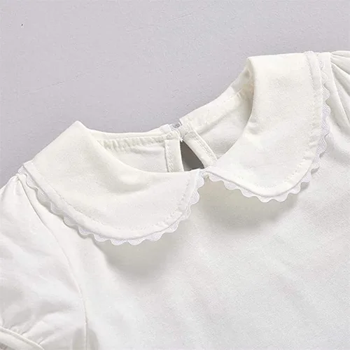 Vista 6 de Admireme Camisa con cuello de Peter Pan para bebé, camiseta de manga corta para niñas