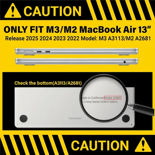 Vista 2 de IBENZER Funda para MacBook Air de 13 pulgadas 2026 2025 2024 2023 2022 M4 A3240 M3 A3113 M2 A2681, funda rígida con cubierta de teclado ScreenFilm