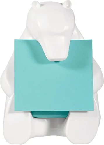 Vista 3 de Post-it Dispensador de notas Z, paquete de 2 almohadillas, 45 hojas por bloc, 2.992 in x 2.992 in, color turquesa, para una cómoda dispensación