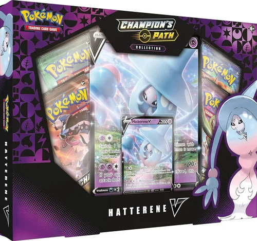 Vista 2 de Juego de cartas coleccionables de Pokémon: Camino de Campeones, Hatterene V, multicolor.