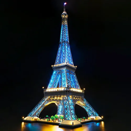 Vista 3 de VONADO Kit de iluminación LED compatible con el set de la Torre Eiffel de Lego 10307, iluminación de construcción DIY con control remoto compatible