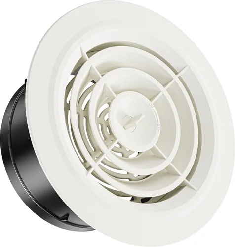 Vista 11 de Rejilla de Ventilación Redonda de 4 Pulgadas, HG Power Cubierta de Ventilación Ajustable de ABS, Rejilla de Lamas Blanca Apta para Baño, Oficina